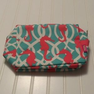 NGIL seahorse print canvas makeup bag cosmetic case